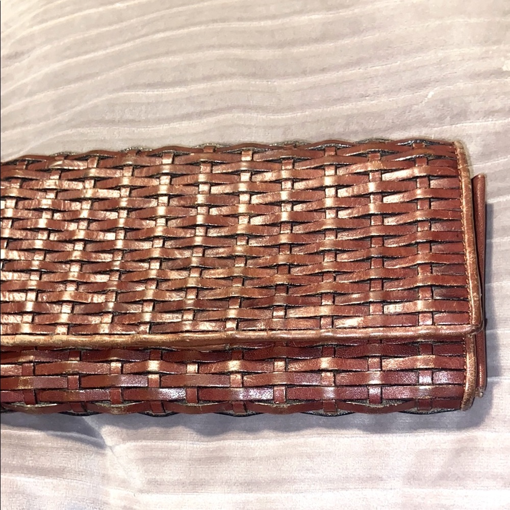 Woven Brown and Tan Clutch